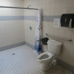 Camp shower with handicap access