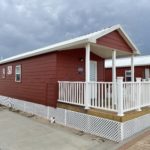 Front view of cabin with porch